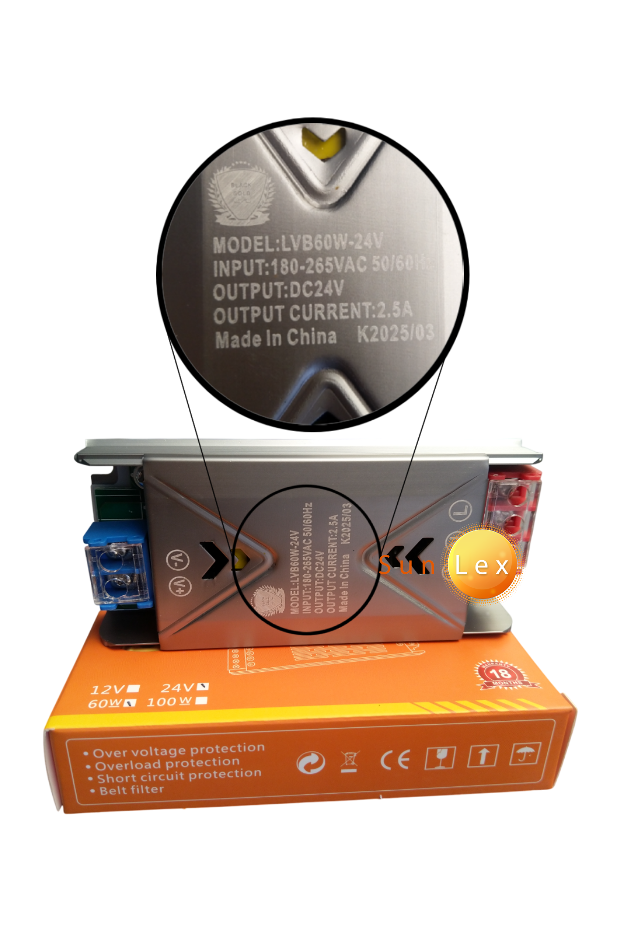 سوئیچینگ اسلیم بلک گلد 12 ولت 2025